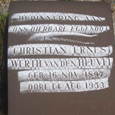 HEUVEL Christian Ernest Werth, van den 1897-1953