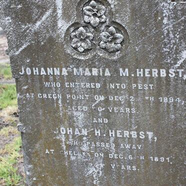 HERBST Johan H. -1891 &amp; Johanna Maria M. -1894