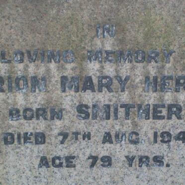 HERBERT Marion Mary nee SMITHERS -1947 :: HERBERT Basil Spencer -1947 
