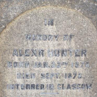 HUNTER Alexr. 1878-1878