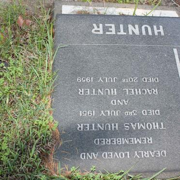 HUNTER Thomas -1951 &amp; Rachel -1959