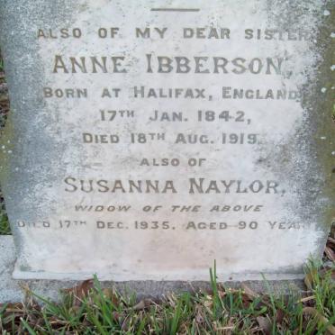 IBBERSON Anne 1842-1919 :: NAYLOR Susanna -1935
