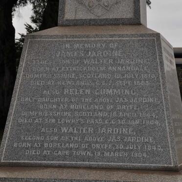 JARDINE James 1810-188? :: CUMMING Helen nee JARDINE 1844-1904 :: JARDINE Walter 1840-1904