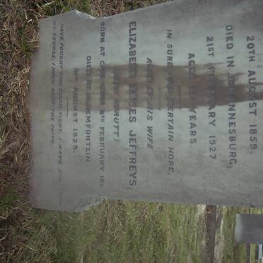 JEFFREYS William Brown 1858-1927 &amp; Elizabeth Boyes STRUTT 1861-1929