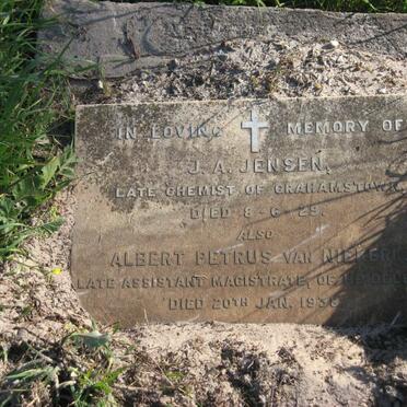 JENSEN J.A. -1929 :: VAN NIEKERK Albert Petrus -1938