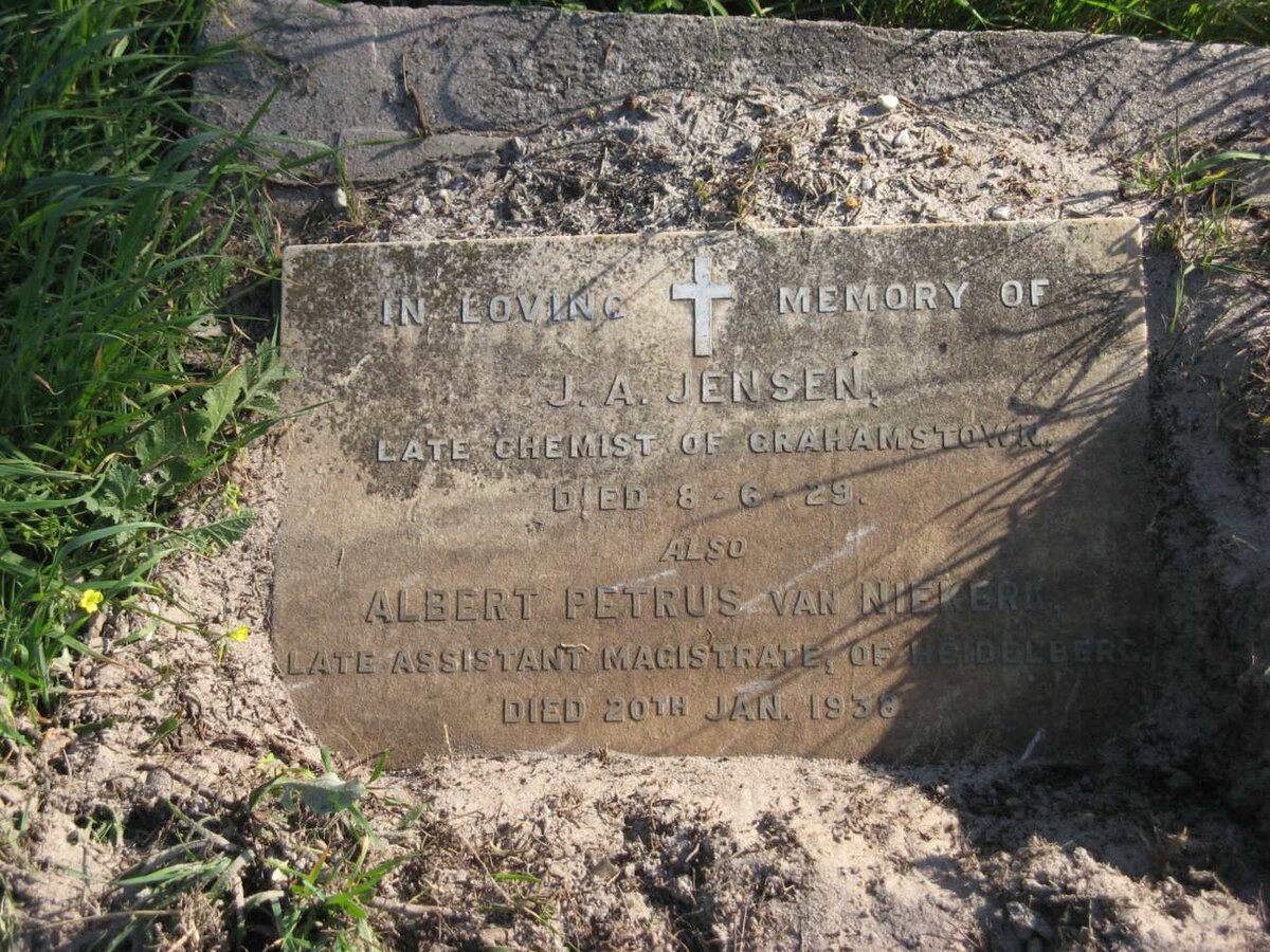 JENSEN J.A. -1929 :: VAN NIEKERK Albert Petrus -1938