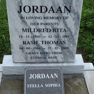 JORDAAN Basil Thomas 1944-2009 &amp; Mildred Rita 1943-1981 :: JORDAAN Stella Sophia 1926-1996
