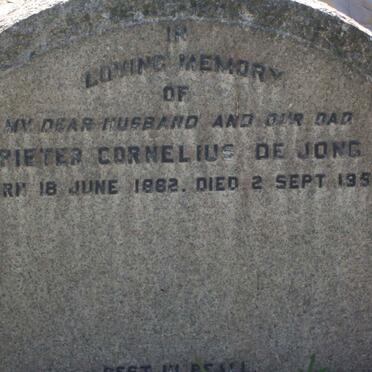 JONG Pieter Cornelius, de 1882-1954