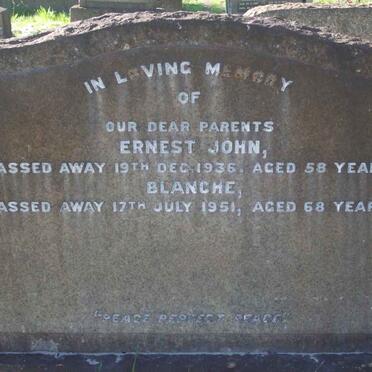 JOHN Ernest -1936 &amp; Blanche -1951