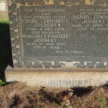 JOUBERT Charl Gerhardus  -1938 &amp; Margaret Isabelle  -1950 :: JOUBERT Henry Edward  -1937