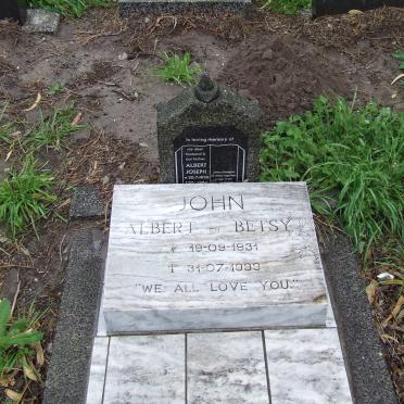 JOHN Albert Joseph 1926-1986 &amp; Betsy 1931-1999