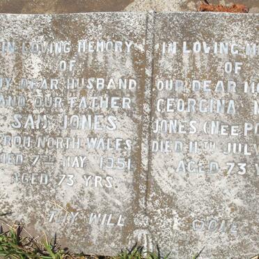 JONES Sam -1951 &amp; Georgina Maria POTTER -1952