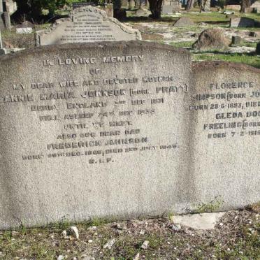 JOHNSON Frederick 1866-1945 &amp; Annie Maria PRATT 1871-1935