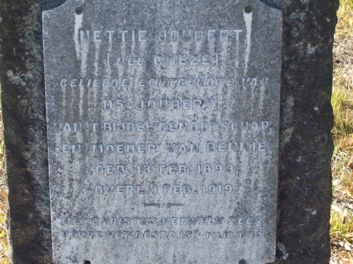 JOUBERT Nettie nee CHEZE 1893-1919