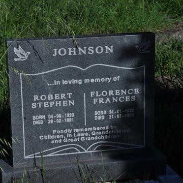 JOHNSON Robert Stephen 1920-1991 &amp; Florence Frances 1922-2003