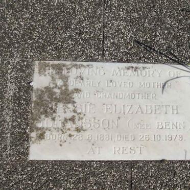JOHANSSON Jessie Elizabeth nee BENN 1881-1979