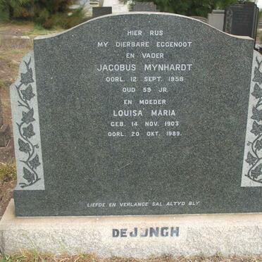JONGH Jacobus Mynhardt, de -1958 &amp; Louisa Maria 1903-1989