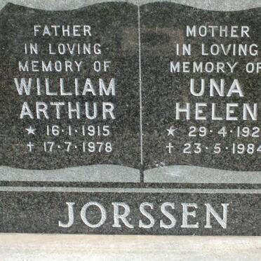 JORSSEN William Arthur 1915-1978 &amp; Una Helen 1921-1984
