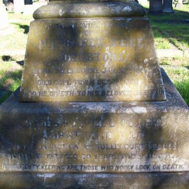 JOHNSTONE Margaret Alice 1889-1919 :: JOHNSTONE Charles Russell Clark -1917