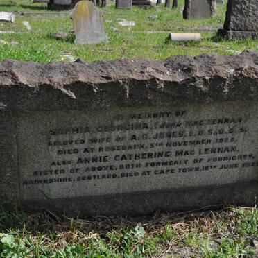 JONES Sophia Georgina nee MacLENNAN -1925 :: MacLENNAN Annie Catherine -1927