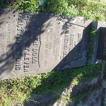 JONGH Marthinus Johannes, de 1885-1972 &amp; Johanna Maria 1889-1972 :: VERHOEF Petronella nee PIETERSE 1952-1935