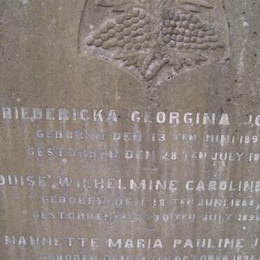 JOOS Fredericka Georgina 1895-1895 :: JOOS Louise Wilhelmine Caroline 1888-1895 :: JOOS Nannette Maria Pauline 1892-1895