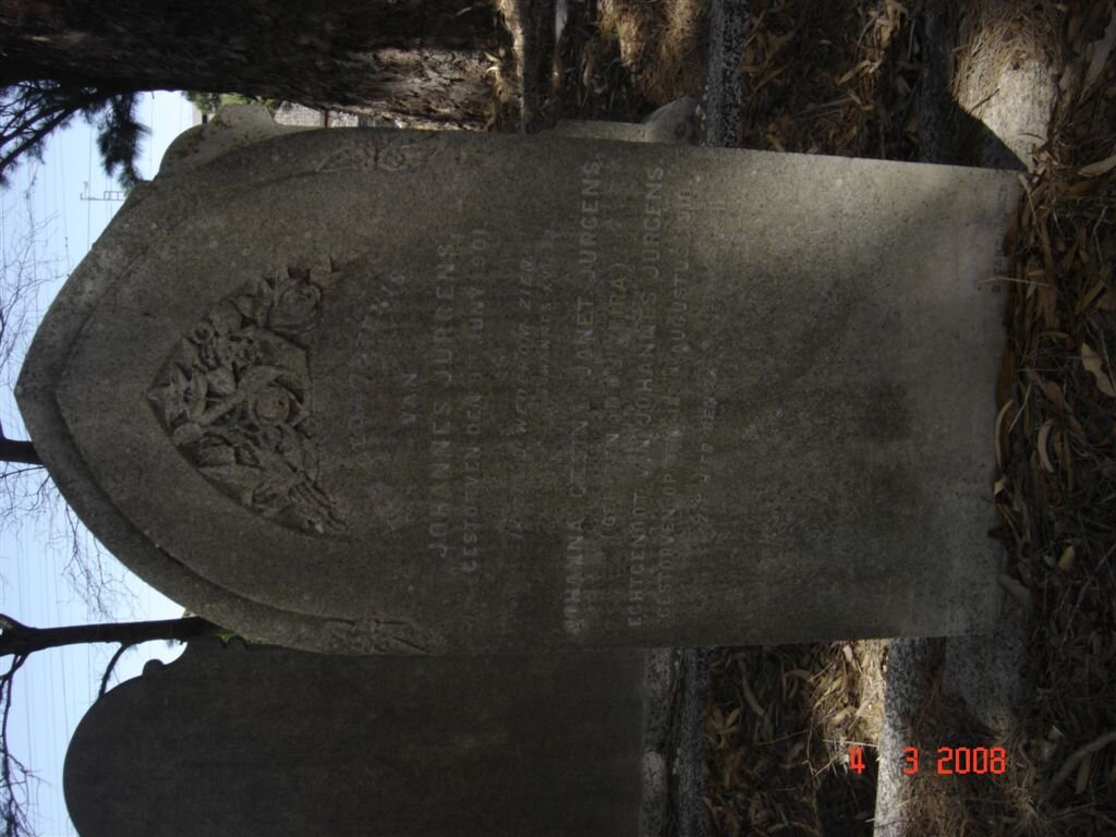 JURGENS Johannes -1901 &amp; Johanna Gezina Janet D'OLIVEIRA -1910