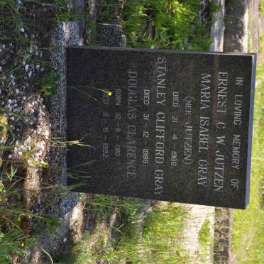 JUTZEN Ernest C.W. -1966 :: GRAY Maria Isabel nee JUTZEN -1966 :: GRAY Stanley Clifford -1988 :: ? Douglas Clarence 1910-1992