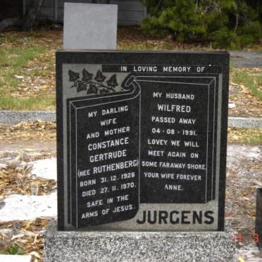 JURGENS Wilfred -1991 :: JURGENS Constance Gertrude nee RUTHENBERG 1928-1970