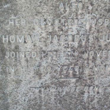 JULISON Johanna Elizabeth 1822-1890 :: JULISON Thomas Jacobus -1909 