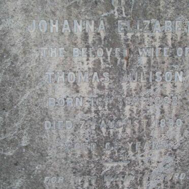 JULISON Johanna Elizabeth 1822-1890