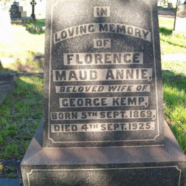 KEMP Florence Maud Annie 1869-1925