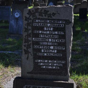 KEMPEN Susanna Johanna -1947 :: STEVENS Stephanus Johannes -1983 :: BISHOP Gertrude nee MALHERBE