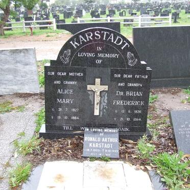KARSTADT Brian Frederick 1926-1984 &amp; Alice Mary 1927-1984 :: KARSTADT Ronald Arthur 1955-1999