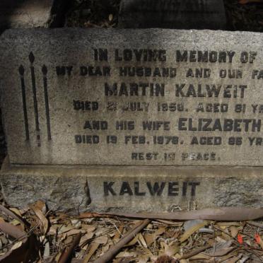 KALWEIT Martin -1950 &amp; Elizabeth -1978