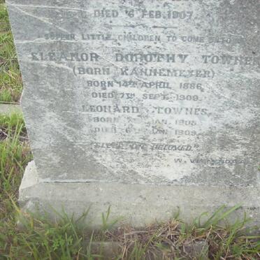 TOWNES Eleanor Dorothy 1886-1909 nee KANNEMEYER :: TOWNES Leonard 1905-1909