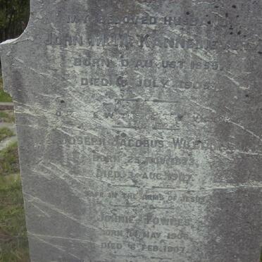 KANNEMEYER John M.M. 1859-1905 :: WILLIAMS Joseph Jacobus 1873-1907 :: FOWLES Johnnie 1906-1907