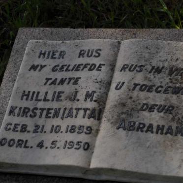 KIRSTEN Hillie J.M. 1859-1950