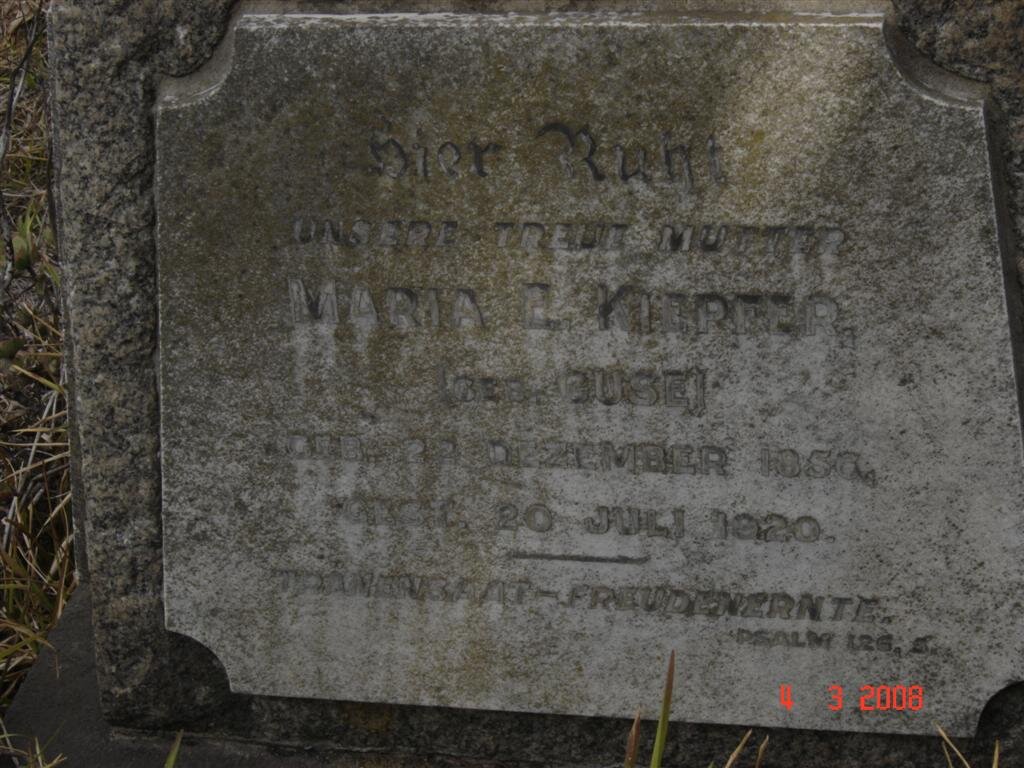 KIEPFER Maria E. nee GUSE 1856-1920