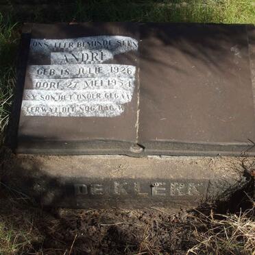 KLERK Andre, de 1926-1954