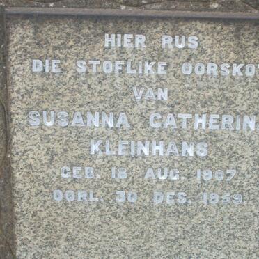 KLEINHANS Susanna Catherina 1907-1959