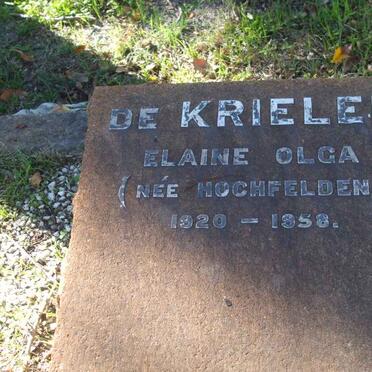 KRIELEN Elaine Olga, de nee HOCHFELDEN 1920-1958