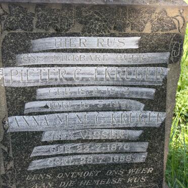 KRUGER Pieter C.J. 1872-1951 &amp; Anna M.M.C. VISSER 1870-1958