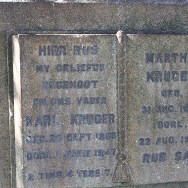 KRUGER Karl 1868-1947 &amp; Martha 1870-1967