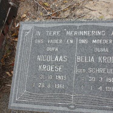 KROESE Nicolaas 1905-1961 &amp; Belia SCHREUDER 1908-1982