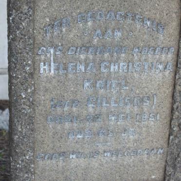 KRIEL Helena Christina nee CILLIERS -1951