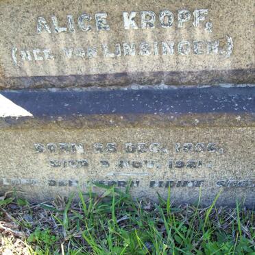 KROPF Alice nee VAN LINSINGER 1856-1921