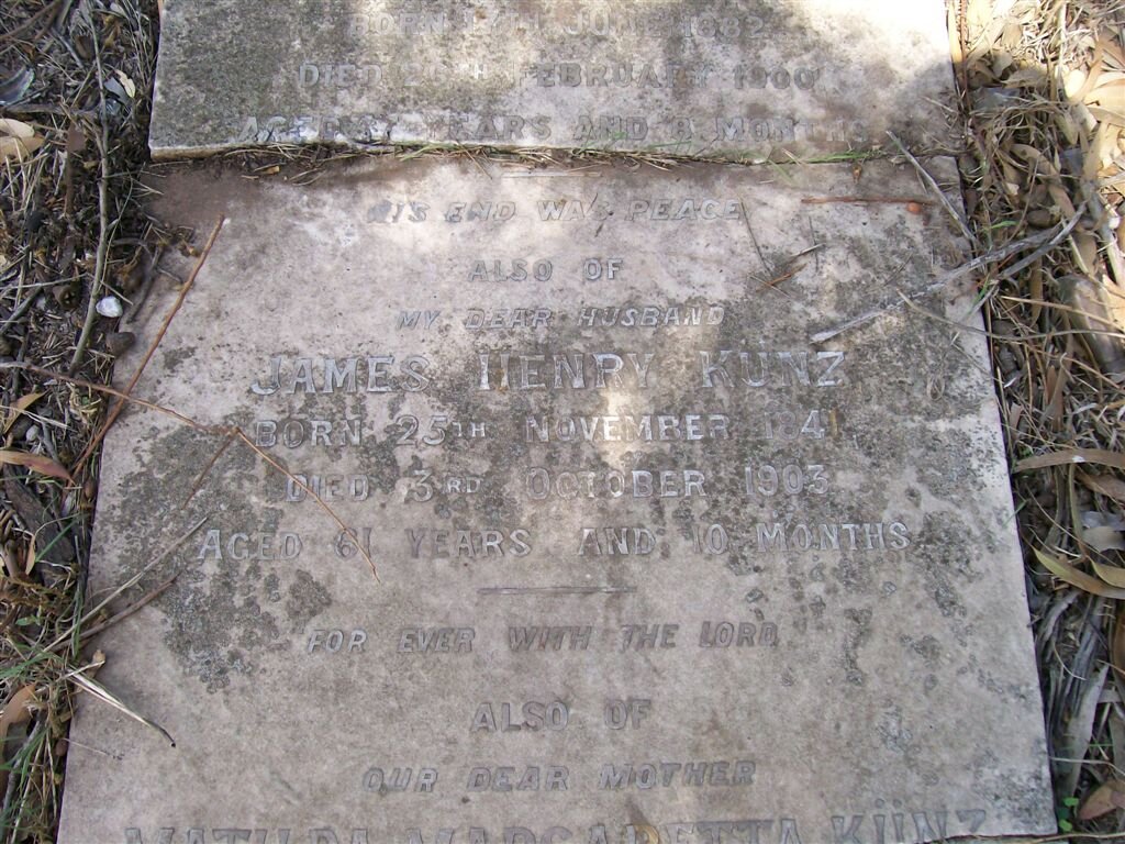 KUNZ James Henry 1841-1903