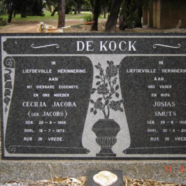 KOCK Josias Smuts, de 1910-2000 &amp; Cecilia Jacoba JACOBS 1905-1972