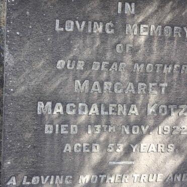 KOTZE Margaret Magdalena -1922